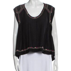 Isabel Marant Silk Scoop Neck Top Black Size: M | US6, FR38